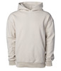 Avenue Pullover Hood in a light beige colour, featuring a front pouch pocket and a logo.