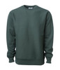 A heavyweight crew sweatshirt in deep green, featuring long sleeves and a classic crew neck design. It has a logo.