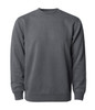 A unisex crew sweatshirt in a dark grey pigment dye, featuring long sleeves and a classic fit.