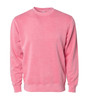 A unisex crew sweatshirt in a soft pink colour, featuring long sleeves and a comfortable fit. It has a logo.