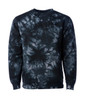 A unisex crew sweatshirt featuring a black and white tie-dye pattern. The garment has a round neck and long sleeves.