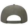 A grey 5-panel pro-style baseball cap with a snapback closure and a logo on the back.