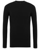 A long-sleeved black performance baselayer top with a simple design and branding on the tag.