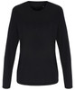 A long sleeve performance t-shirt in black, featuring a simple design and a crew neckline.