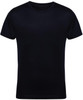 A black kids' performance T-shirt with a classic crew neck and short sleeves, featuring a logo.