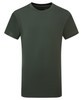 A kids' performance T-shirt in dark green, featuring short sleeves and a classic crew neck design.