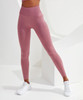 Ribbed seamless sport leggings in a soft pink hue, featuring a high waistband and a fitted design.