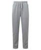 A pair of grey joggers featuring an elastic waistband and drawstring, styled for comfort. Logo present.