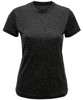 A recycled performance t-shirt in a dark grey colour, featuring a classic crew neckline and short sleeves.