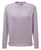 A lilac sweatshirt with a relaxed fit, featuring a simple design and a small logo.