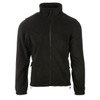 A black full zip polar fleece jacket with a high collar and two side pockets. Features a logo on the chest.