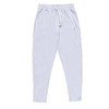 A pair of soft jersey joggers in a light blue colour with pockets and an elastic waistband.