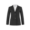 A black ladies' jacket with a fitted design, two front pockets, a single chest pocket, and a collar.