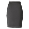 A fitted grey skirt with a sleek design and a waistband, featuring no visible logos or patterns.