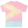 A Cloud Tie Dye T-Shirt featuring pastel pink, yellow, and light blue hues with a relaxed fit.