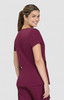 A maroon Sari Top with a classic cut, featuring short sleeves and a back view of the model. Branding is visible.