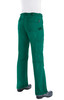 Green pants with a relaxed fit and multiple pockets, featuring an elastic waistband, displayed from the back.
