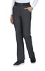 A pair of black pants with a slim fit and pockets, featuring a smooth fabric texture.