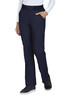 A pair of navy Wrenlee pants featuring a slim fit and side pockets, worn with a white top and black shoes.