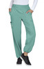 Ayla Pant in a light teal colour, featuring a relaxed fit, elastic waistband, and pockets on the sides.