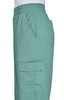 Ayla Pant in a soft green colour features an elastic waistband and side pockets. The product has a branding logo.