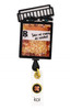 A badge featuring a decorated frame, with vibrant orange and gold hues, and a stylised design with a logo.
