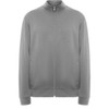 A grey Ulan sweatshirt with a zip and two side pockets, featuring a simple design and a stand-up collar.