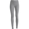 Grey leggings with a fitted design, featuring a logo on the waistband.