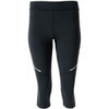 Black mid-length leggings with reflective detailing and a logo. Designed for comfort and movement.