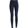 Navy blue leggings displayed on a plain background, featuring a simple design and a logo.
