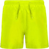 Bright yellow Aqua Swimming Shorts featuring an elasticated waistband and drawstring, ideal for summer activities.