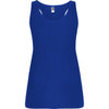 A blue Brenda Tank Top featuring a scoop neckline and a fitted design. The tank includes a logo.