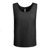 A black tank top with a classic cut, featuring a logo on the inside label. Ideal for casual wear.