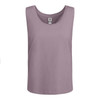 A lilac tank top with a round neckline and a branding label inside the collar.