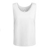 A white Nara Tank Top featuring a simple design and a branding label inside the neckline.