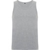 A grey tank top with a simple design and a small logo on the label.