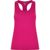 Aida Tank Top in bright pink, featuring a racerback design and a logo at the neckline.