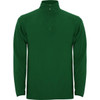 A green Himalaya Half Zip Sweatshirt featuring a high collar and a zippered neck. It has a simple, solid design.