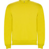 A yellow Clasica Sweatshirt featuring a crew neck design and a logo on the neckline.