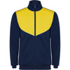 A navy and yellow Evans Lightweight Tracksuit jacket with a zip front, designed with a sporty look and logo.