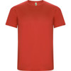 A red Imola T-Shirt featuring a round neckline and short sleeves, with a branding detail.