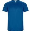 A blue Imola T-Shirt featuring a simple design and a small logo on one sleeve.