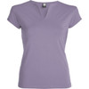 A lilac Belice T-Shirt with a V-neck design and short sleeves, featuring a tag with branding.