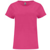 A pink T-shirt with rolled sleeves and a small logo on the label.