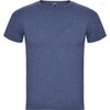 A navy blue t-shirt with a classic crew neck design and short sleeves, featuring a logo on the label.
