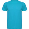 A turquoise Montecarlo T-Shirt with short sleeves and a crew neck. It features a logo on the front.