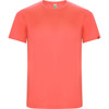 A coral Imola T-Shirt with a crew neck and short sleeves, featuring a logo on the sleeve.