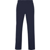 Navy track pants featuring a comfortable fit and waistband, designed for casual wear. Includes a logo.