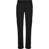 Black women's trousers with a straight fit, featuring pockets and a button closure. Includes branding on the waistband.