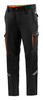 Oregon Tech Trousers in black with orange accents, featuring cargo pockets and reinforced knee panels.